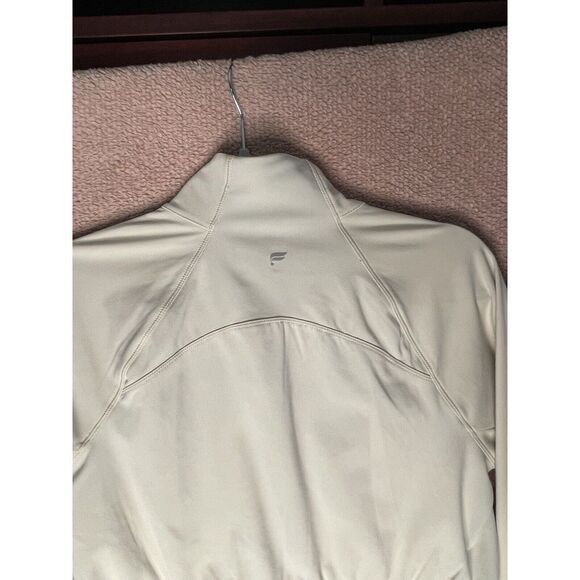 Fabletics Performance Zip Jacket Cream L/S Thumbhole Size Small - Picture 2 of 7
